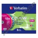 VERBATIM CD-RW COLOUR 12X LEMEZ  - SLIM TOKBAN (5)