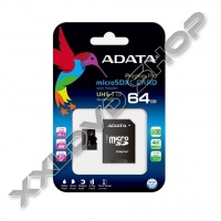 ADATA PREMIER PRO 64GB MICRO SDXC MEMÓRIAKÁRTYA UHS-I U3 CLASS 10 + ADAPTER