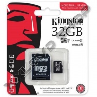 KINGSTON 32GB MICRO SDHC MEMÓRIAKÁRTYA UHS-I INDUSTRIAL TEMP (90/45 MB/S) + ADAPTER 