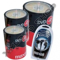 MAXELL DVD-R 16X LEMEZ, SHRINK 3X100 + AJÁNDÉK SZTEREO FÜLHALLGATÓ