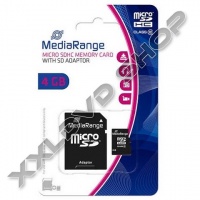 MEDIARANGE 4GB MICRO SDHC MEMÓRIAKÁRTYA CLASS 10 + ADAPTER