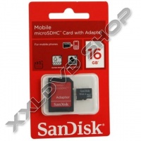 SANDISK 16GB MICRO SDHC MEMÓRIAKÁRTYA CLASS 4 + ADAPTER