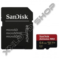 SANDISK EXTREME PRO 64GB MICRO SDHC MEMÓRIAKÁRTYA ANDROID CLASS 10 U3 V30 UHS-I + ADAPTER