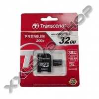 TRANSCEND 32GB MICRO SDHC MEMÓRIAKÁRTYA CLASS 10 (30 MB/S) + ADAPTER