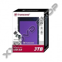 TRANSCEND STOREJET 25H3P 3TB EXT. HDD KÜLSŐ MEREVLEMEZ 2.5'' USB 3.0, SW ELITE, OTB, LILA