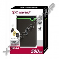 TRANSCEND STOREJET 25M3 500GB EXT. HDD KÜLSŐ MEREVLEMEZ 2.5'' USB 3.0, SW ELITE, SZÜRKE / ZÖLD