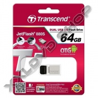 TRANSCEND 64GB USB 3.0 PENDRIVE JETFLASH 880 OTG EZÜST 