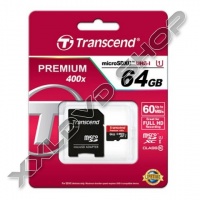 TRANSCEND 64GB MICRO SDXC MEMÓRIAKÁRTYA CL10 UHS-I + ADAPTER 