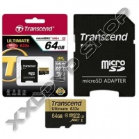 TRANSCEND 64GB MICRO SDXC MEMÓRIAKÁRTYA ULTIMATE CLASS 10 UHS-U3 + ADAPTER 