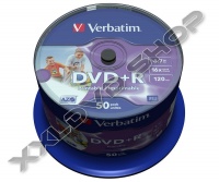 VERBATIM DVD+R 16X TELJES FELÜLETÉN NYOMTATHATÓ LEMEZ - CAKE (50) 