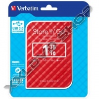 VERBATIM 1TB HDD 2,5" KÜLSŐ MEREVLEMEZ, USB 3.0, PIROS