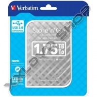 VERBATIM 1,75TB HDD 2,5 KÜLSŐ MEREVLEMEZ, USB 3.0, EZÜST